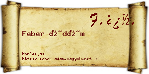 Feber Ádám névjegykártya